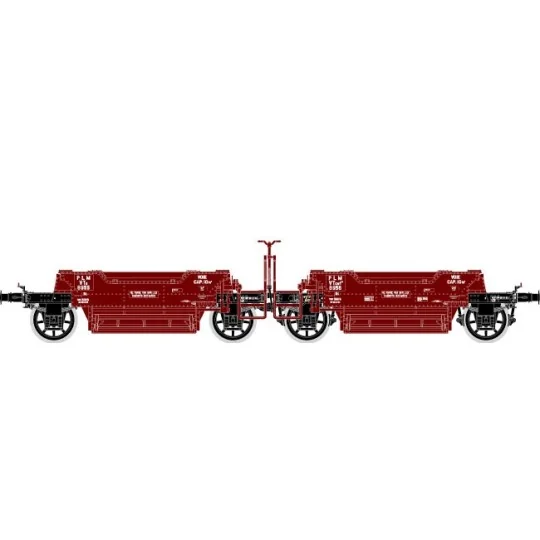 R37_HO43101-R37 HO43101 Coupling of ballast wagons, VTswf2 8956-55, PLM, ep. II
