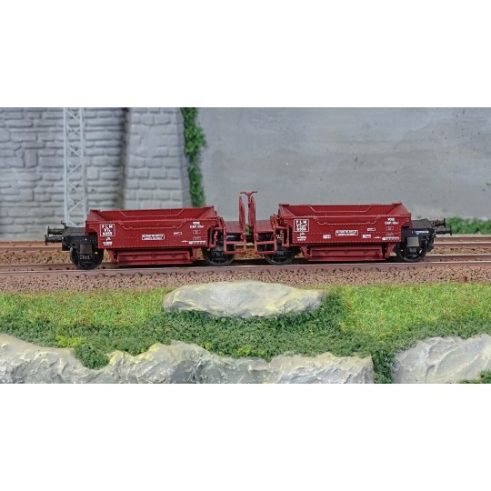 R37_HO43101-R37 HO43101 Coupling of ballast wagons, VTswf2 8956-55, PLM, ep. II