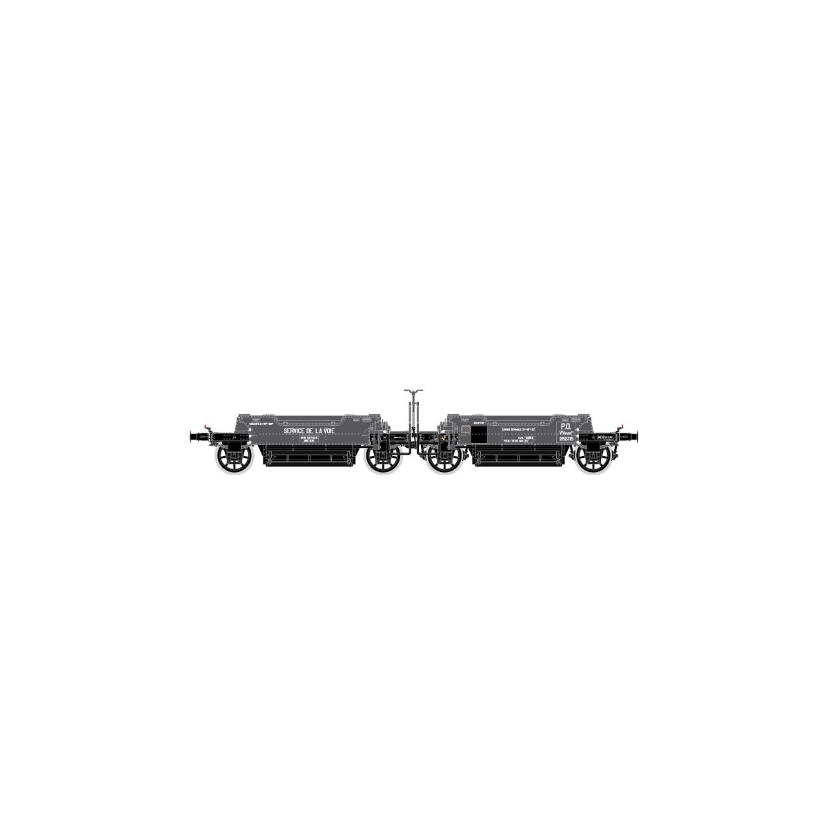 R37 HO43102 Coupling of ballast wagons, VVsuwf2 252315, PO, ep. II ...