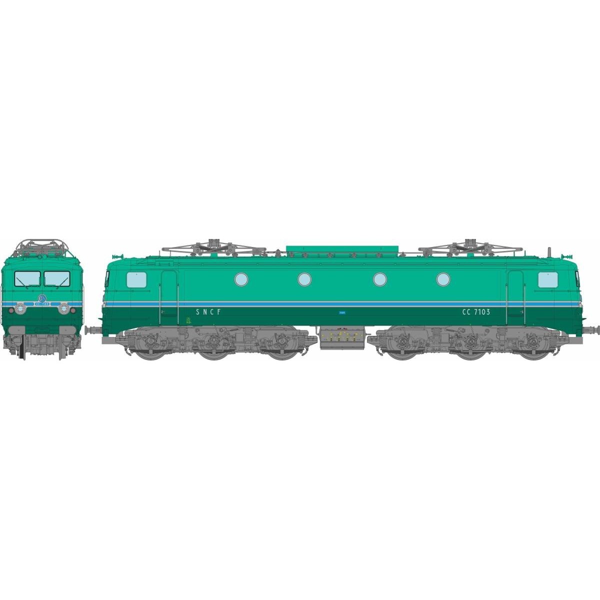 Ree Access JM006 CC 7103 electric locomotive, Avignon depot, RG Yel...