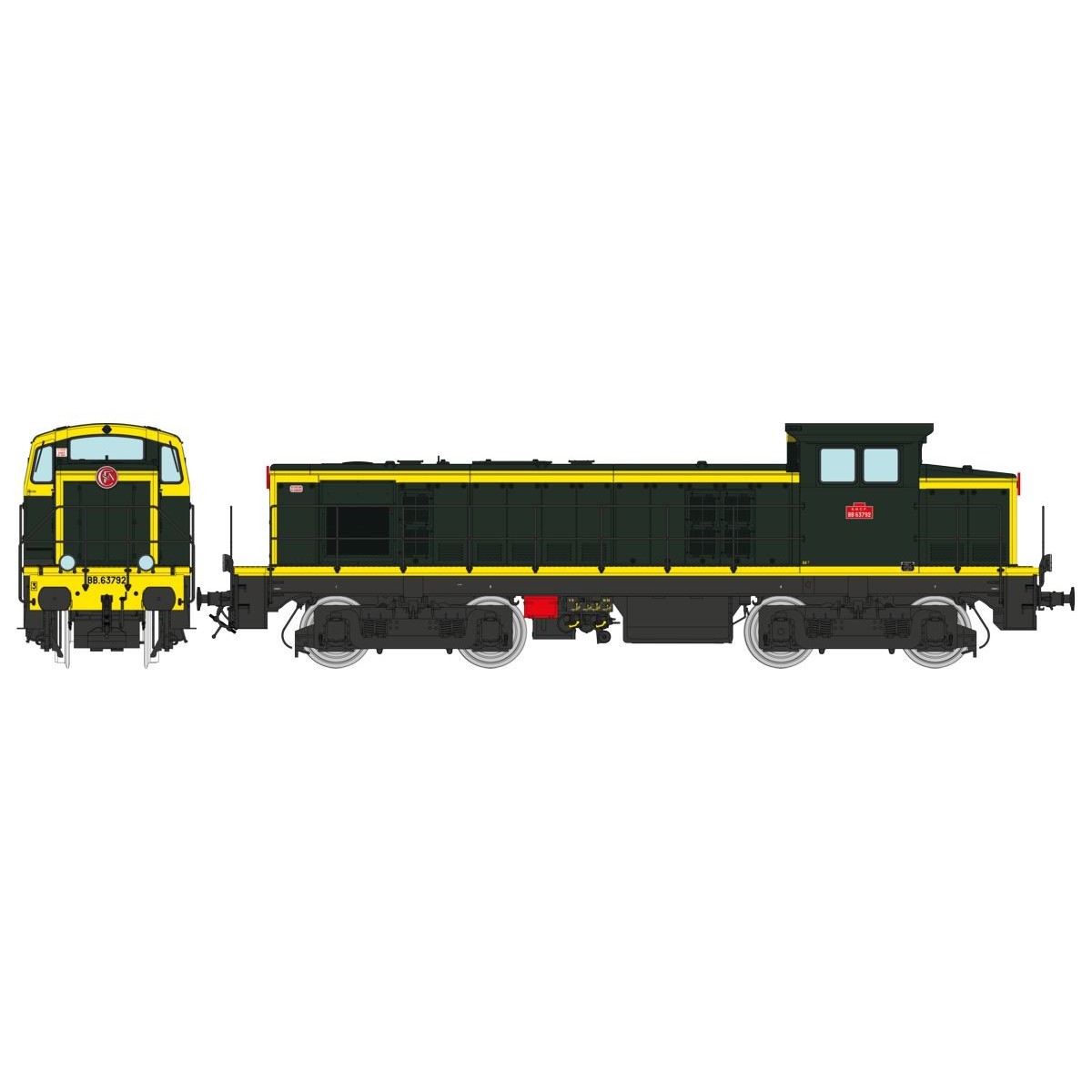 Ree Access JM008 Locomotive diesel BB 63792, vert 301, plaques en relief, SNCF Ree Modeles JM-008 - 4