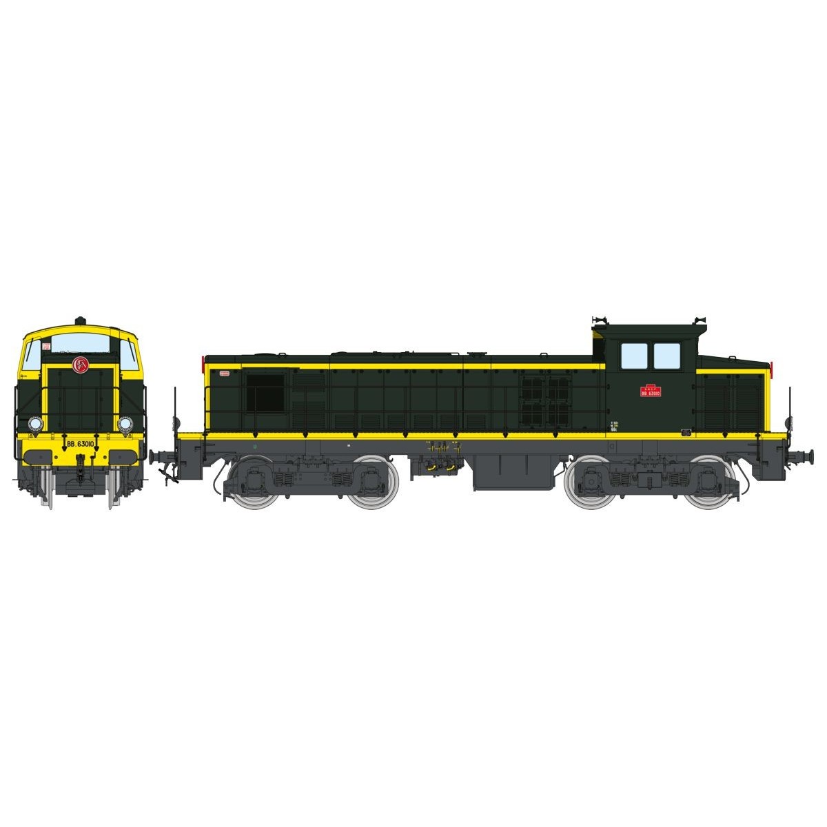 Ree Access JM014 Locomotive diesel BB 63010, Livrée vert 301, plaques en relief, SNCF Ree Modeles JM-014 - 4