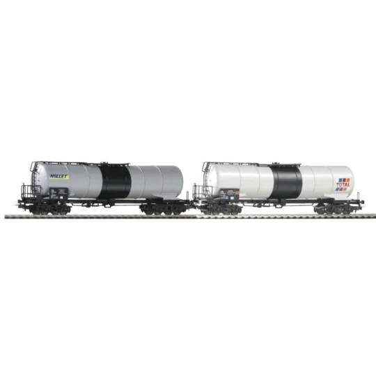 Piko_97306-Piko 97306 Set 2 wagons citerne à bogies, SNCF, Millet - Total