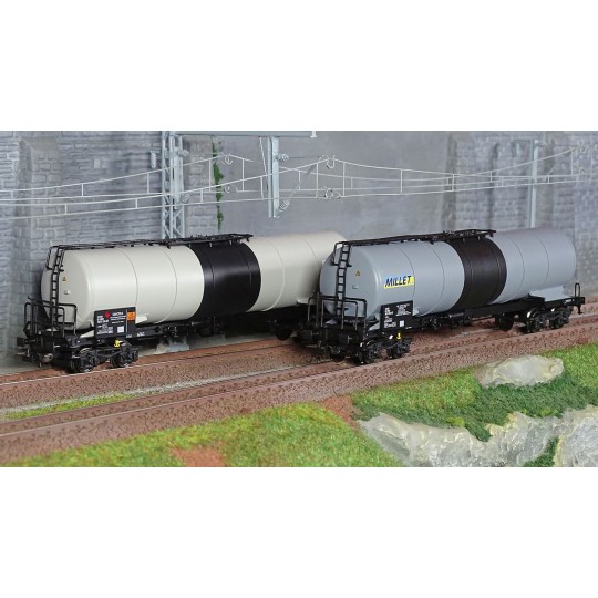 Piko_97306-Piko 97306 Set of 2 bogie tank wagons, SNCF, Millet - Total