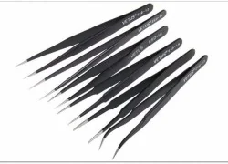 Set of 6 mini precision metal tweezers, non-magnetic - B-6PINCES