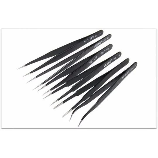 B-6PINCES-Set de 6 mini pinces de précision en métal, non magnétique - B-6PINCES