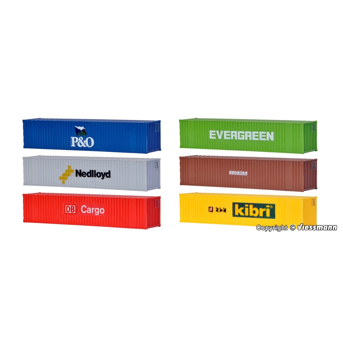 Kibri 10922 Set of six 40" containers - Kibri_10922