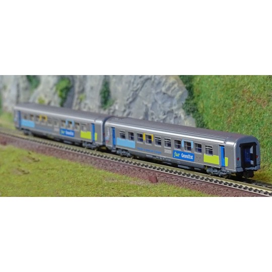 Piko_94500-Piko 94500 Set de 2 voitures Corail, fluo Grand Est, 1ère classe, 2ème classe, SNCF, échelle N