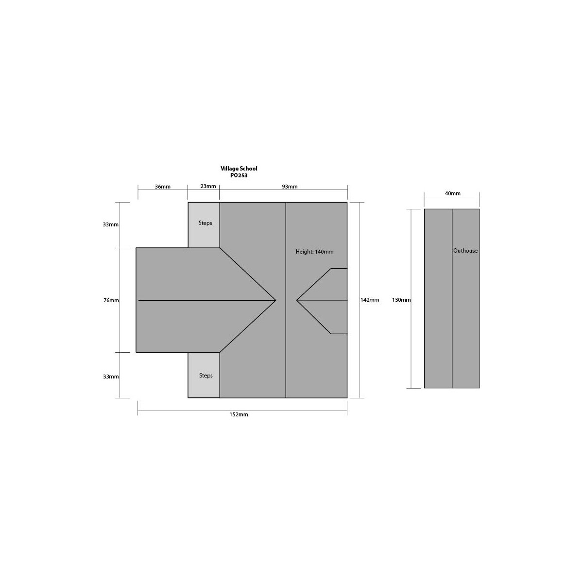Metcalfe PO253 Maquette, Ecole de village Metcalfe MET-PO253 - 2