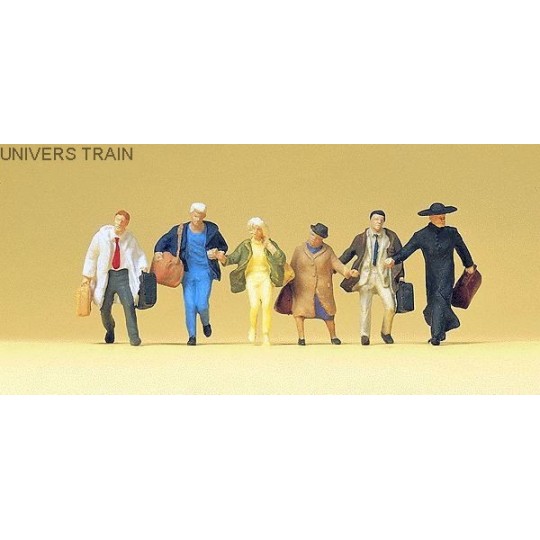 Preiser_14068-Preiser 14068 figures, travelers in a hurry