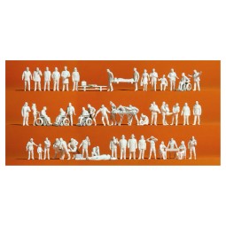 Preiser 16362 Figures, rescue service (x52), to paint - Preiser_16362