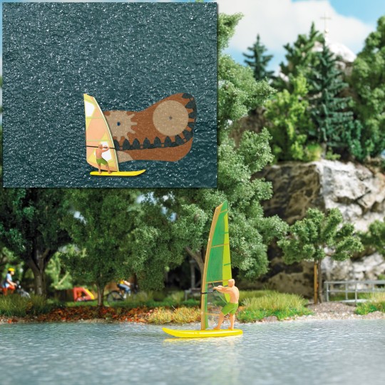 Busch_5486-Busch 5486 Surfeur sur planche à voile mobile