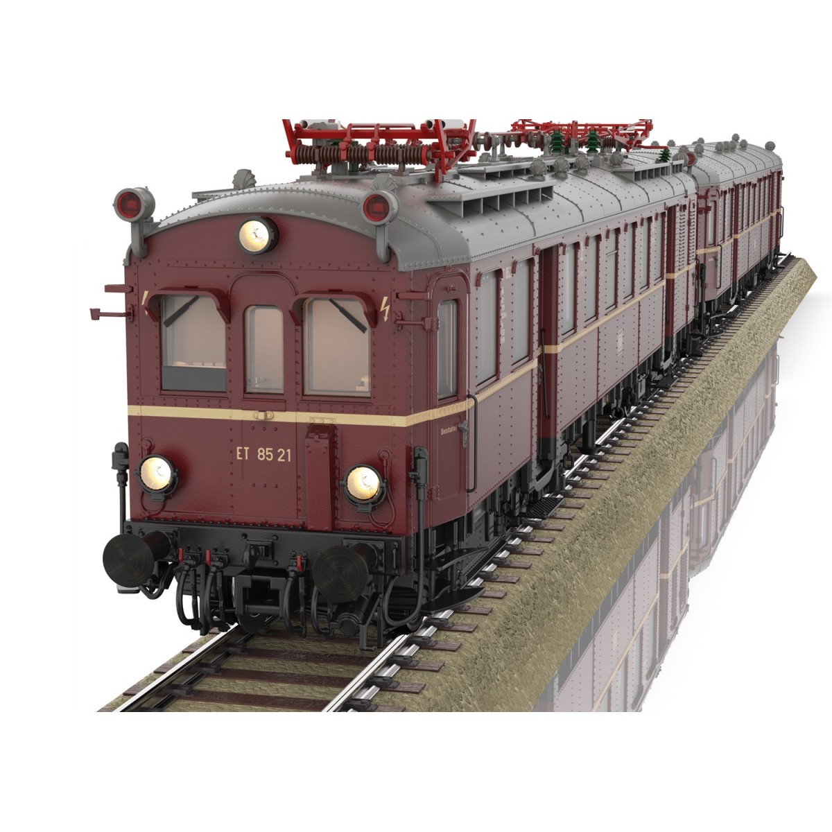 Trix 25853 ET 85 electric railcar with ES 85 driving trailer, DB, d...