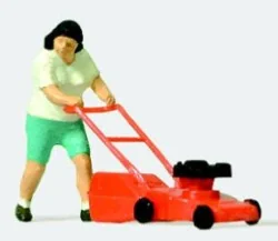 Preiser 28085 Figure, woman with lawnmower - Preiser - Preiser_28085