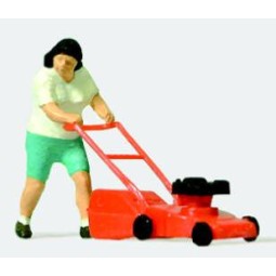 Preiser 28085 Figure, woman with lawnmower - Preiser_28085