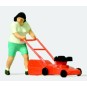 Preiser 28085 Figure, woman with lawnmower - Preiser - Preiser_28085 Preiser_28085-Preiser 28085 Figure, woman with lawnmower - Preiser_28085