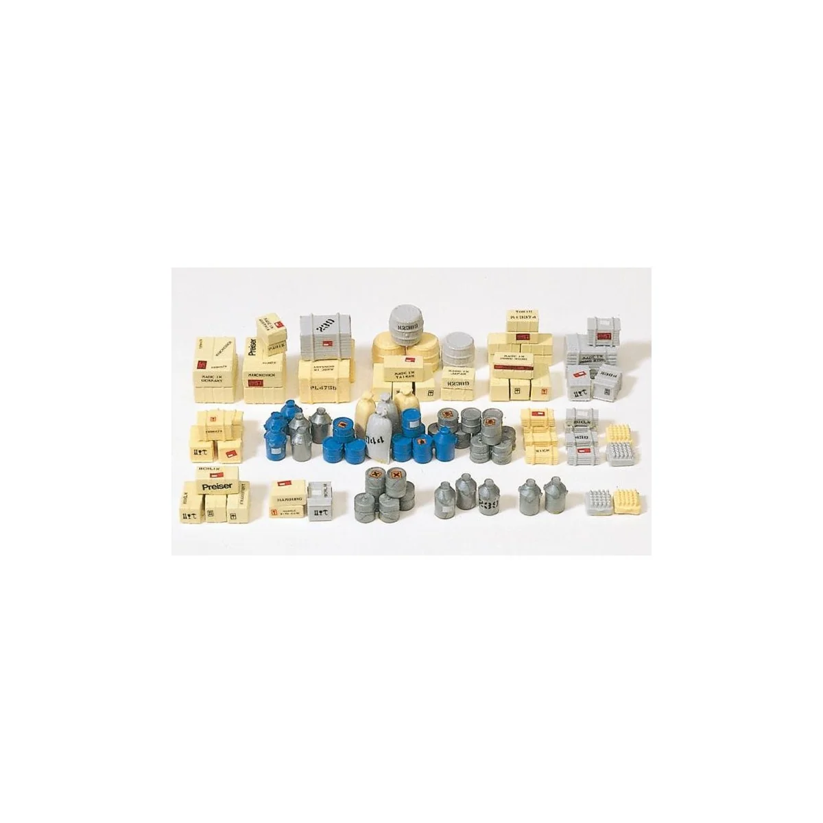 Preiser 17100 Chargement, bidons, tonneaux, caisses de chargement Preiser Preiser_17100 - 1 Preiser 17100 Chargement, bidons, tonneaux, caisses de chargement Preiser Preiser_17100 - 1