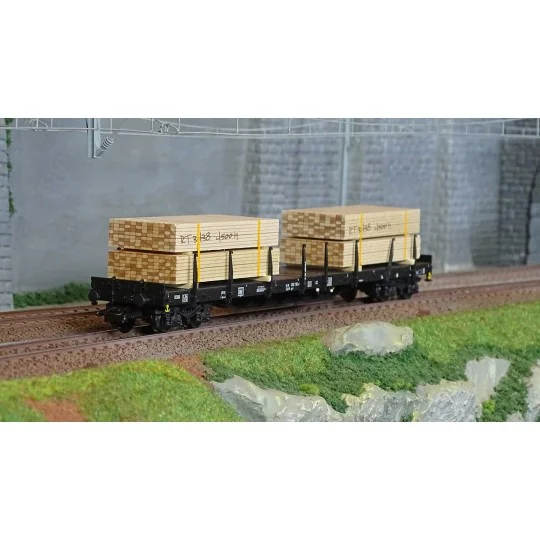 Marklin_47151-Marklin 47151 Flat wagon with stanchions type Rs 684, DB AG