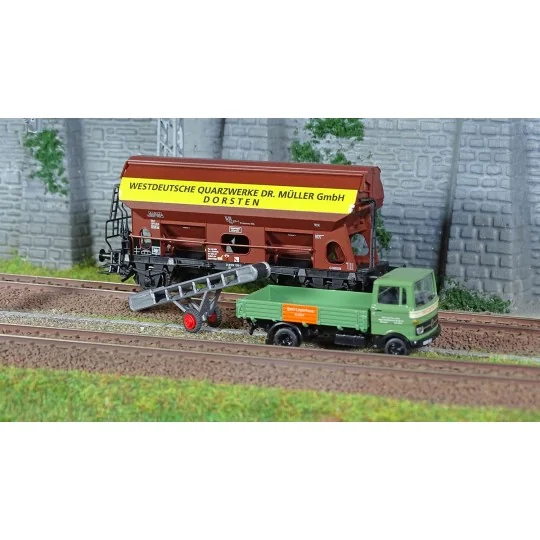 Marklin 46302 Tdgs 930 type swing-roof wagon + Mercedes-Benz LP 608... Marklin_46302-Marklin 46302 Tdgs 930 type swing-roof wagon + Mercedes-Benz LP 608 truck, DB