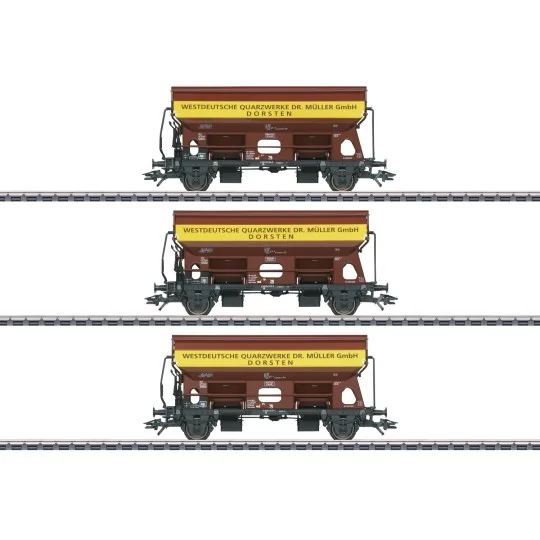 Marklin_46335-Marklin 46335 Set de 3 wagons à toit pivotant type Tdgs 930, DB