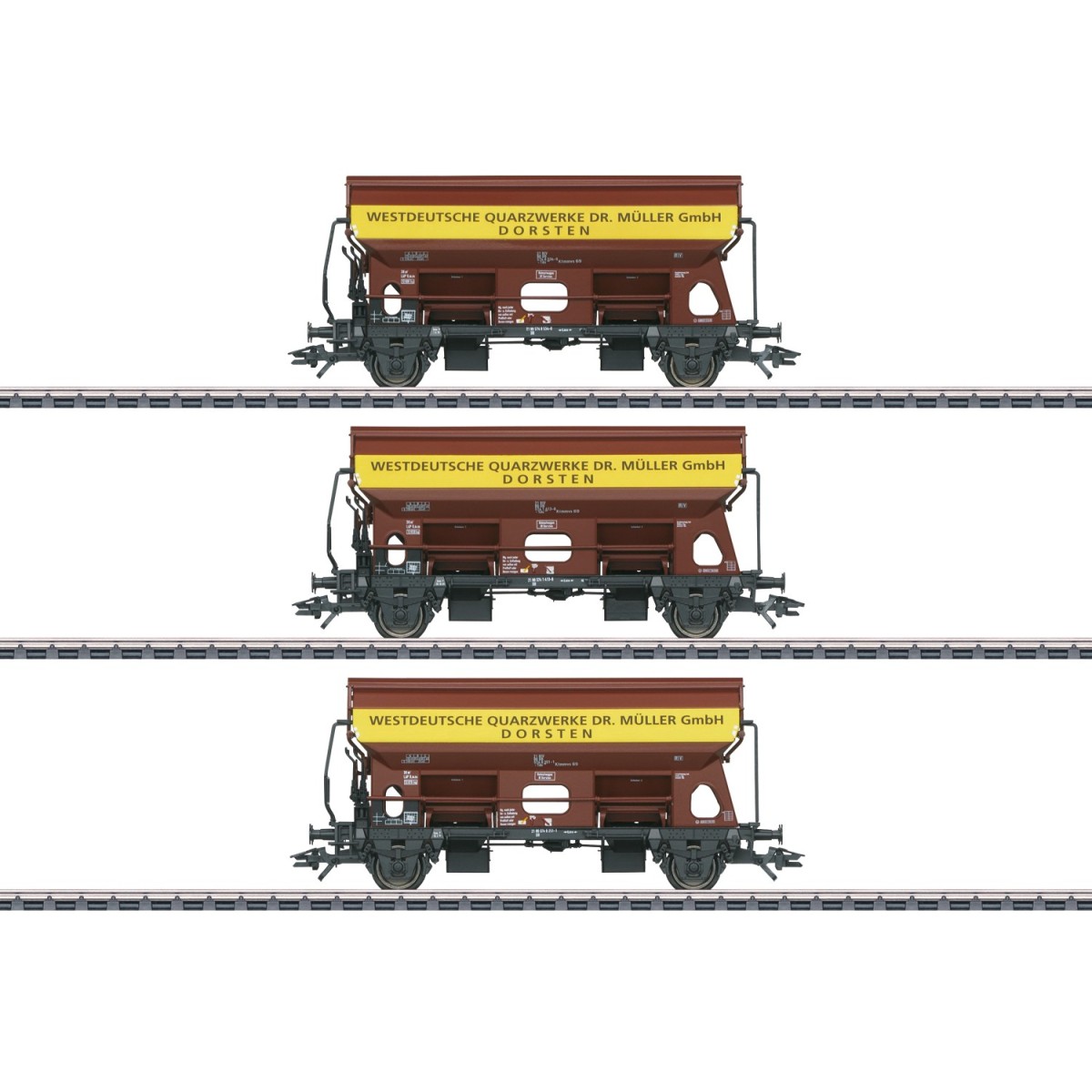 Marklin 46335 Set of 3 Tdgs 930 type swing-roof wagons, DB - Markli...