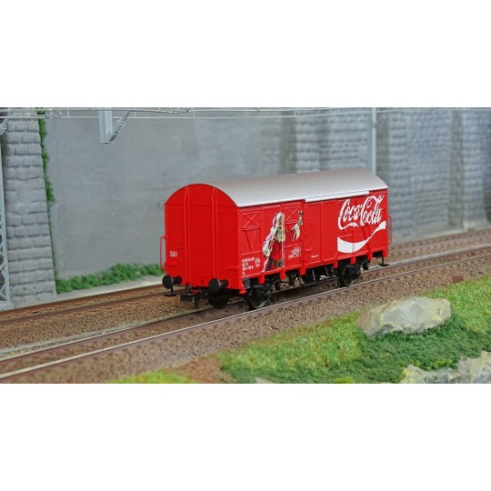 HR6610-Rivarossi HR6610 Wagon couvert à essieux Coca-Cola, FS