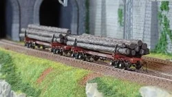 Rivarossi HR6627 Set de 2 wagons porte grumes, McCloud River, No. 1202 et 1204, chargé bois Rivarossi HR6627 - 1