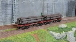 Rivarossi HR6628 Set de 2 wagons porte grumes, McCloud River, No. 1205 et 1207, chargé bois Rivarossi HR6628 - 1