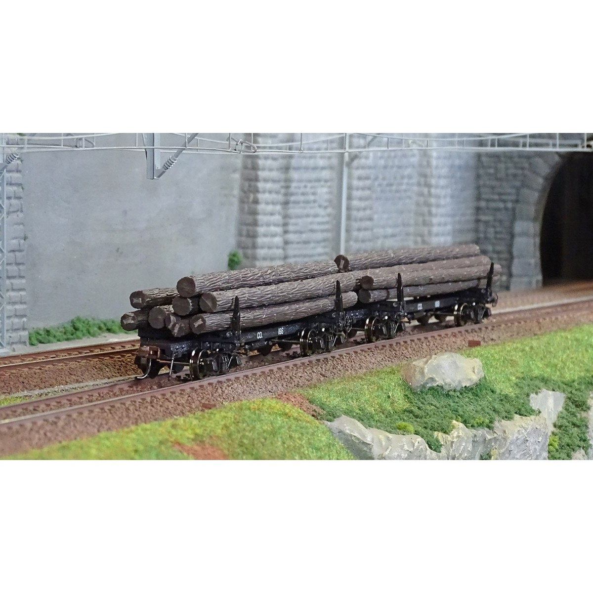 Rivarossi HR6629 Set de 2 wagons porte grumes, Coos Bay Lumber Co, No. 166 et 168, chargé bois Rivarossi HR6629 - 1