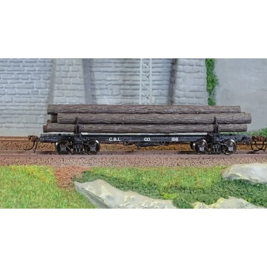 HR6629-Rivarossi HR6629 Set of 2 log wagons, Coos Bay Lumber Co., Nos. 166 and 168, loaded with timber