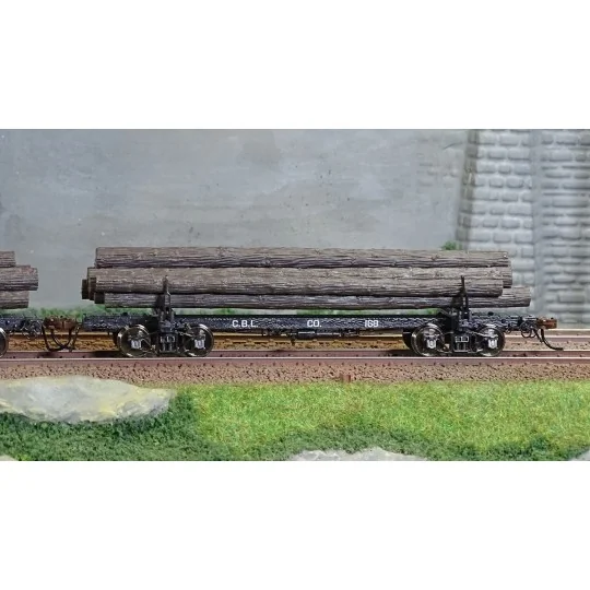 HR6629-Rivarossi HR6629 Set of 2 log wagons, Coos Bay Lumber Co., Nos. 166 and 168, loaded with timber