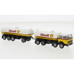 Brekina 58555 Fiat 691 Millepiedi tanker truck + 4-axle tanker trai...