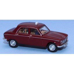 SAI 1626 Peugeot 204, burgundy red taxi, with driver and 2 passenge...