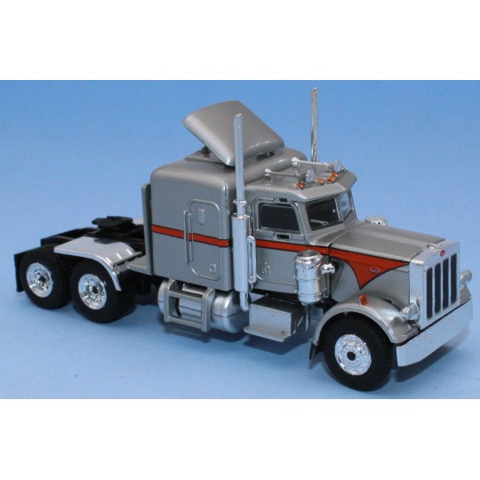 Sai_85712-Brekina 85712 Camion Tracteur Peterbilt 359, gris argent / orange