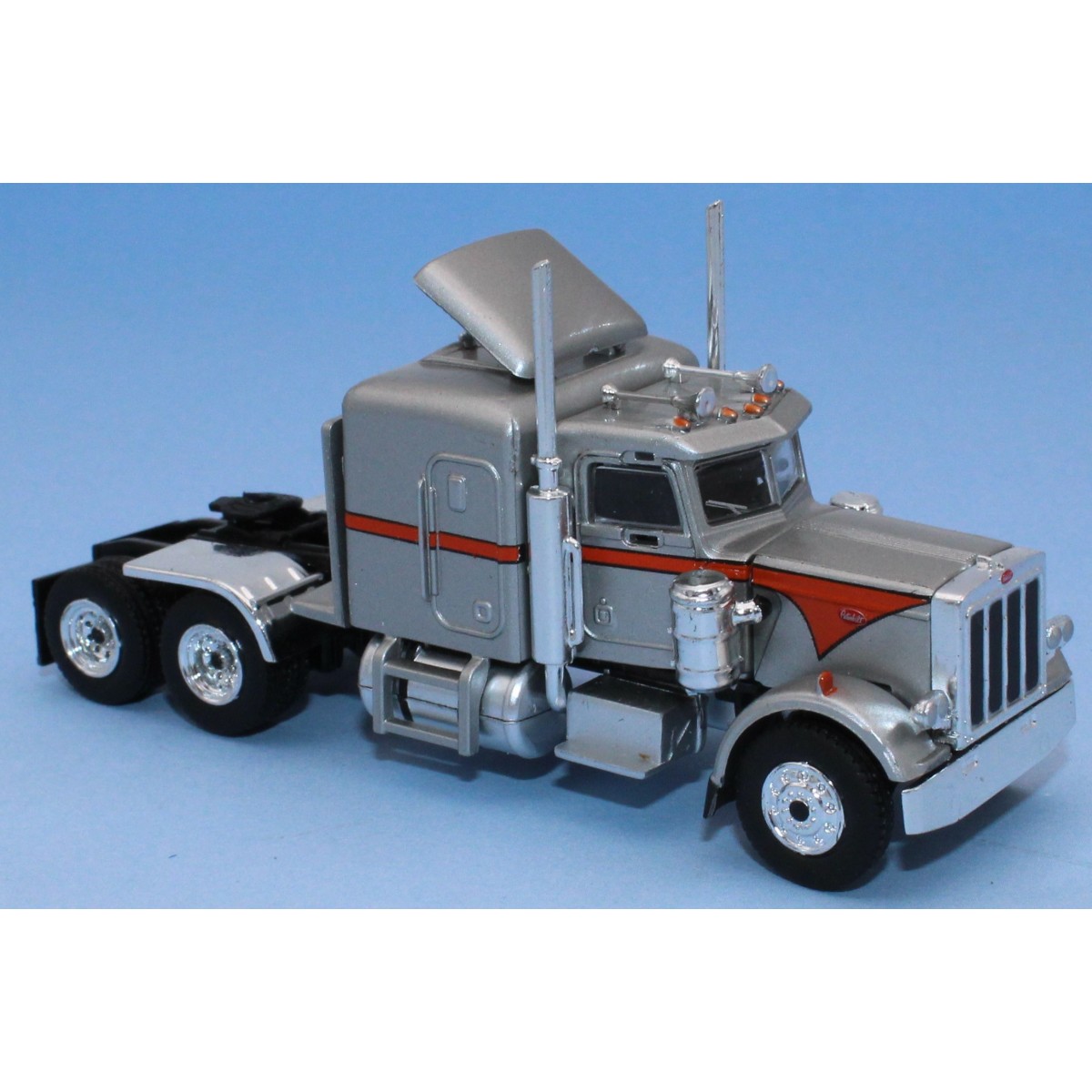Brekina 85712 Peterbilt 359 Tractor Truck, Silver Grey / Orange - S...