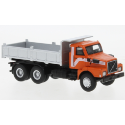 Brekina 85651 Volvo N10 tipper truck, orange/black, 1980 - Sai_85651