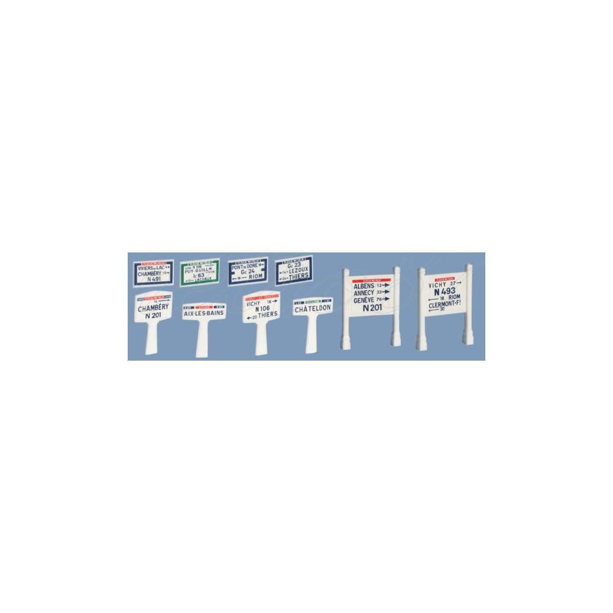 Sai 821 Set of 10 Michelin directional and locality signs, Alps - M...