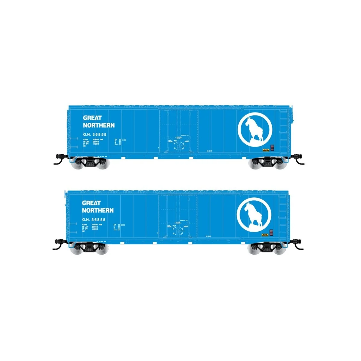 Rivarossi HR6634A Wagon couverts US à bogies, US-Boxcar n°36855, Great Northern Rivarossi HR6634A - 3 Rivarossi HR6634A Wagon couverts US à bogies, US-Boxcar n°36855, Great Northern Rivarossi HR6634A - 3