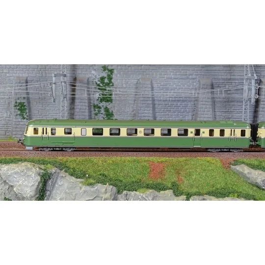 Jouef HJ2418S Autorail diesel RGP 2 X 2717 + remorque XR 7710, SNCF, vert/beige logo d'origine, digital sonore Jouef HJ2418S - 2 HJ2418S-Jouef HJ2418S Autorail diesel RGP 2 X 2717 + remorque XR 7710, SNCF, vert/beige logo d'origine, digital sonore