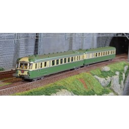 Jouef HJ2418 RGP 2 X 2717 diesel railcar + XR 7710 trailer, SNCF, g...