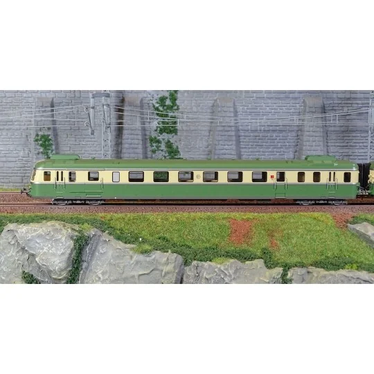Jouef HJ2419S Autorail diesel RGP 2 X 2716 + remorque XR 7719, SNCF, vert/beige avec déflecteurs de fumée, digital sonore Jouef HJ2419S-Jouef HJ2419S Autorail diesel RGP 2 X 2716 + remorque XR 7719, SNCF, vert/beige avec déflecteurs de fumée, digital sonore