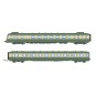 HJ2420-Jouef HJ2420 Autorail diesel RGP 2 X 2712 + remorque XR 7714, SNCF, vert/beige avec déflecteurs de fumée