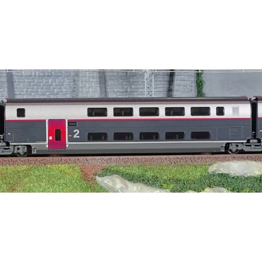 HJ3017-Jouef HJ3017 Set de 3 voitures intermédiaire TGV Duplex Carmillon, SNCF, 2ème classe