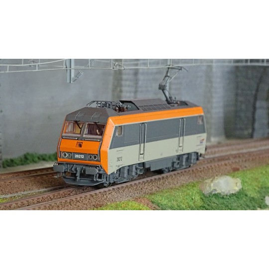HJ2443-Jouef HJ2443 Locomotive électrique BB 26212, SNCF, livrée grise/orange, logo Casquette