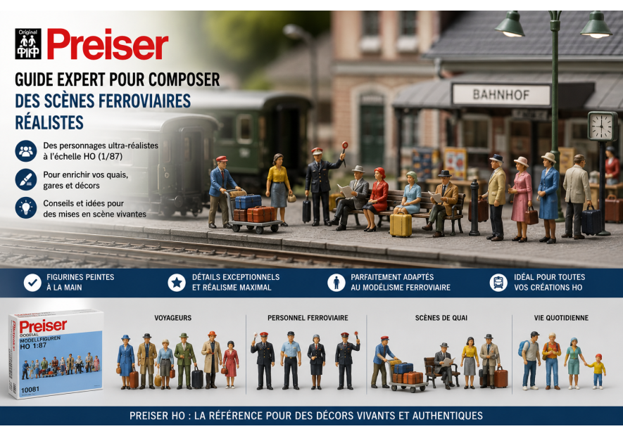 Preiser HO: guide expert pour composer des scènes ferroviaires réalistes