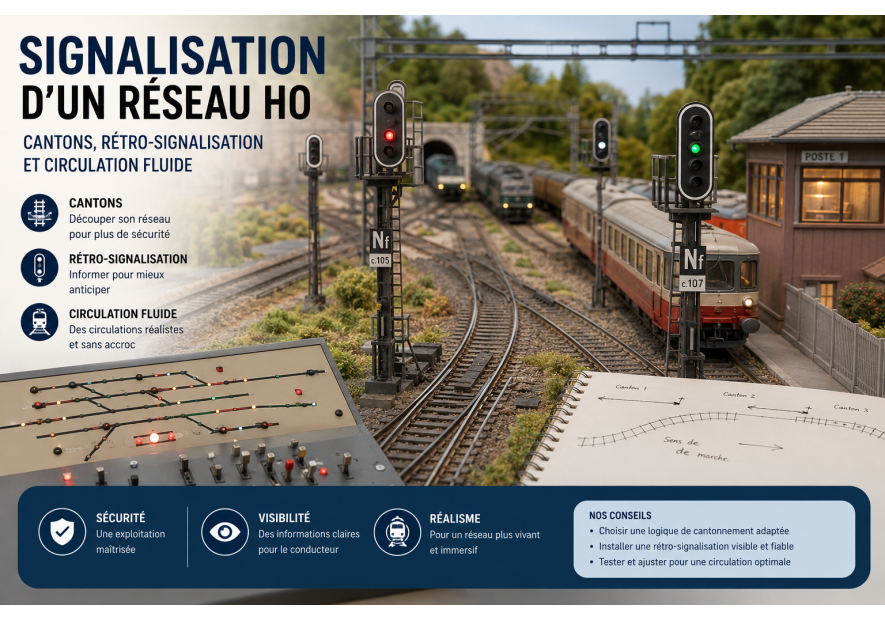 Signalisation d’un réseau HO : cantons, rétro-signalisation et circulation fluide