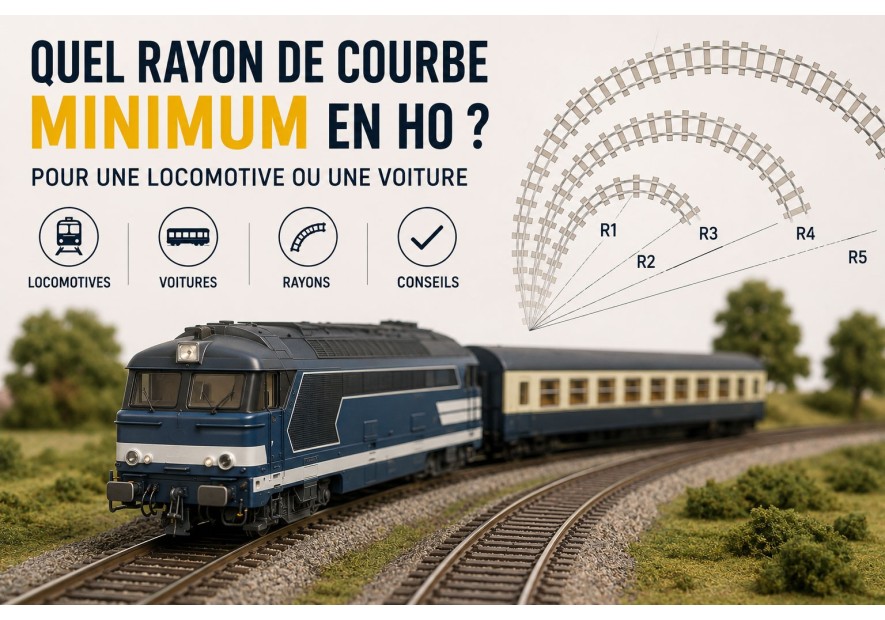 Quel rayon de courbe minimum pour une locomotive ou une voiture HO ?