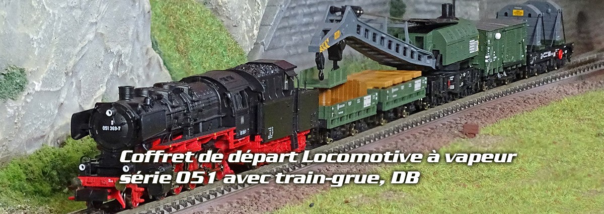 Coffret de départ Locomotive à vapeur série 051 avec train-grue, DB AG, digital, échelle N